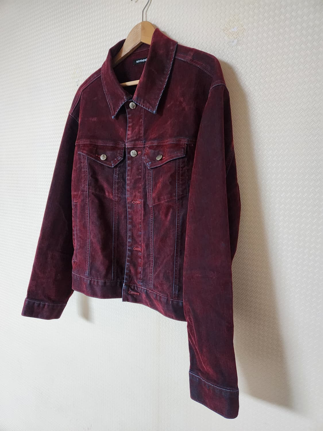 낫포너드 벨벳 데님 트러커 자켓 와인 XL 105 상품이미지2