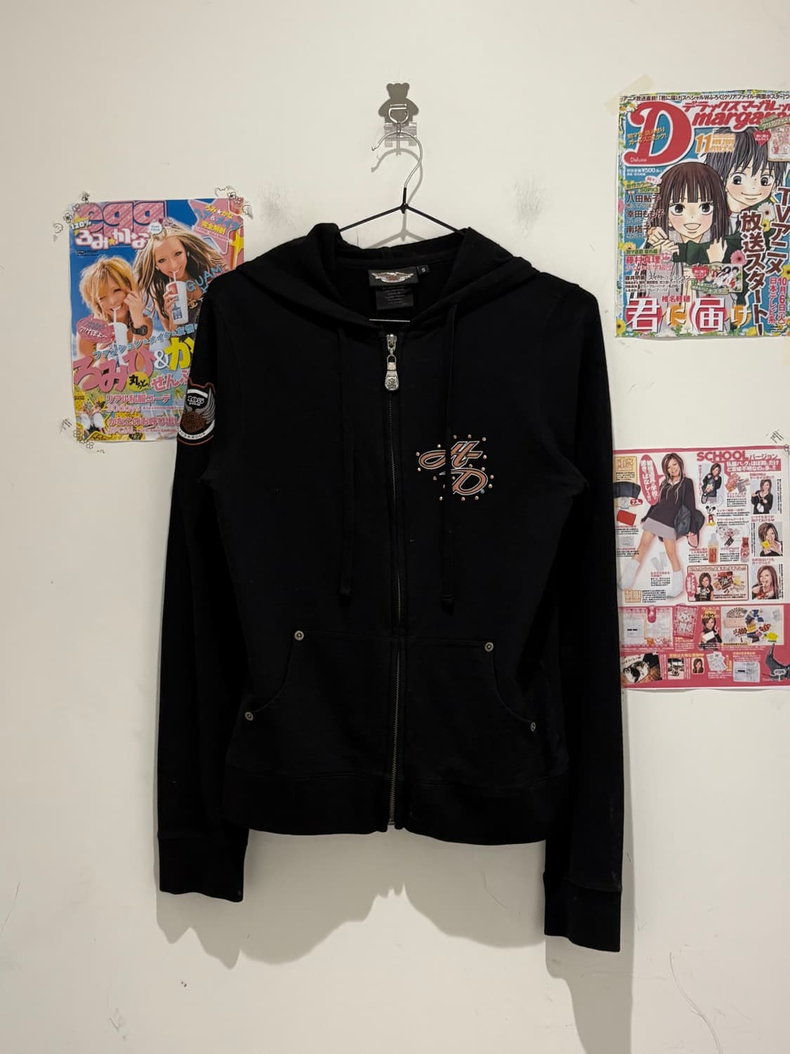 Haryley Davidson black hooded zip-up 상품이미지2