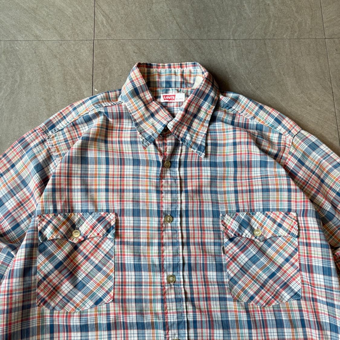 80년대 미국 생산 리바이스 체크 셔츠 상품이미지3