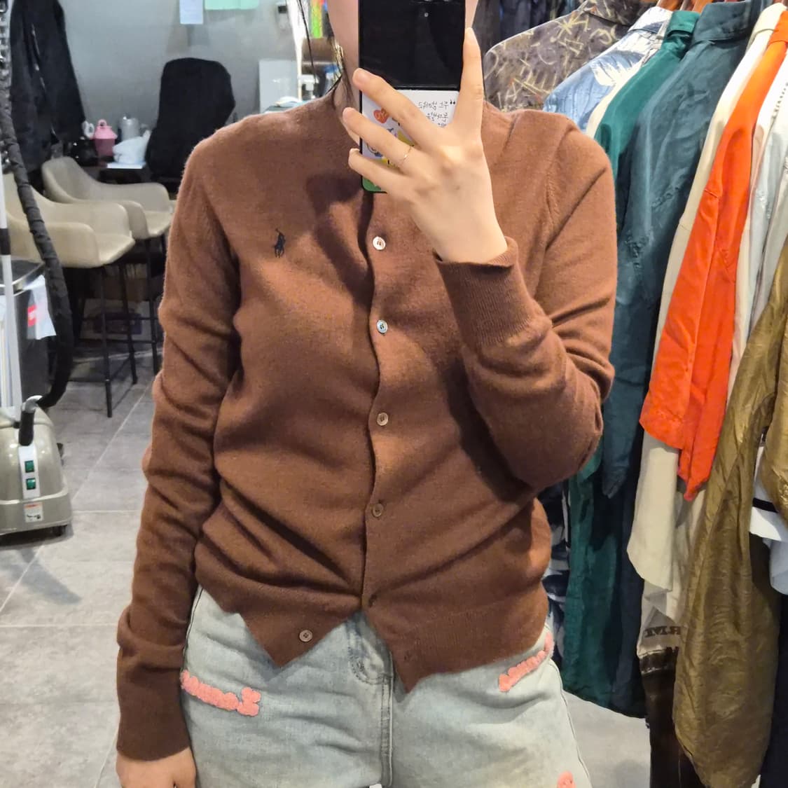 [NO.9] 폴로 긴팔 가디건 브라운 상품이미지3
