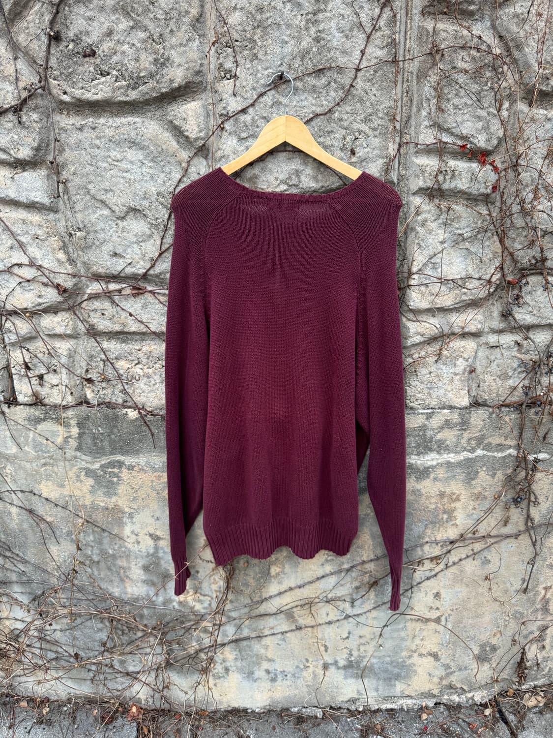 80s 폴로 랄프로렌 빈티지 니트 빅사이즈 버건디 상품이미지2
