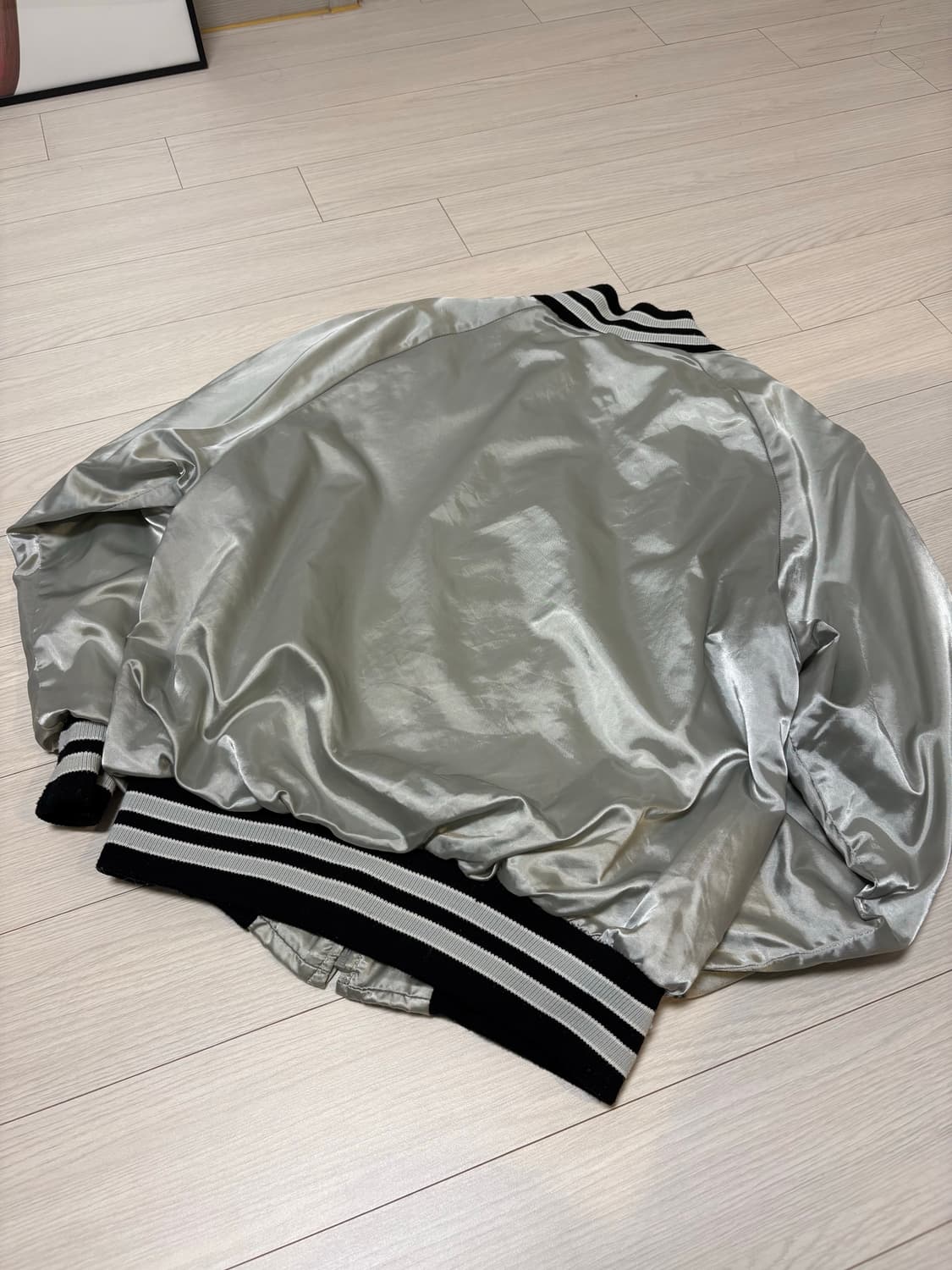 빈티지 스카쟌 바시티 자켓 실버(95-100) 상품이미지2