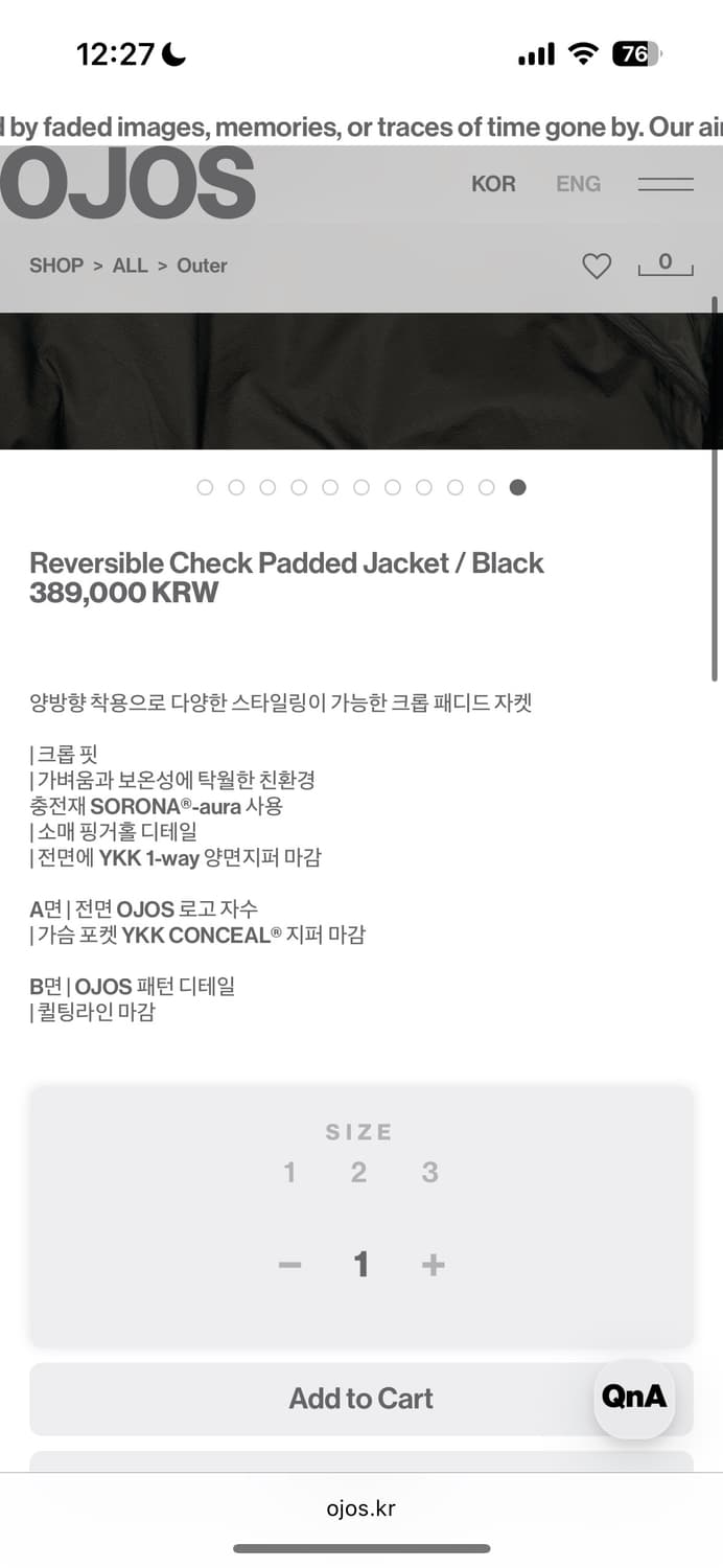 ojos 신상 패딩 상품이미지7