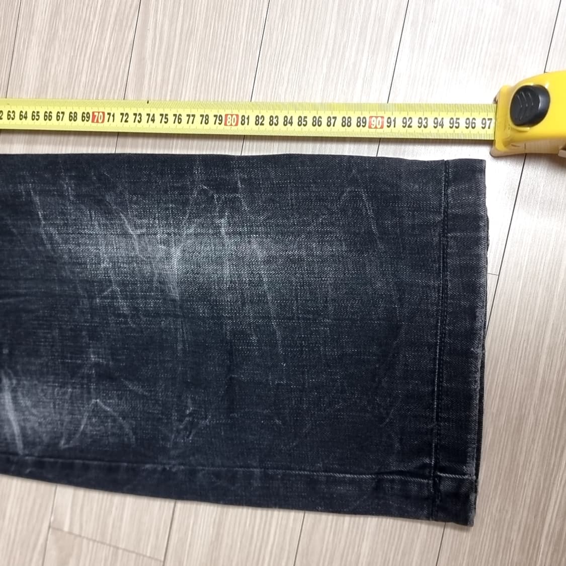 빈티지 아비스틴 블랙 워싱 플라워 자수 데님 팬츠(32) 상품이미지10