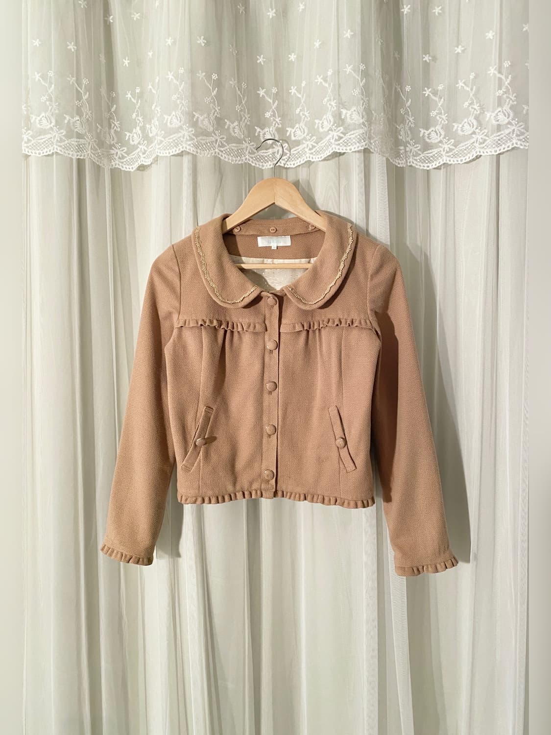 Frill Lace Beige Babydoll Jacket 상품이미지1