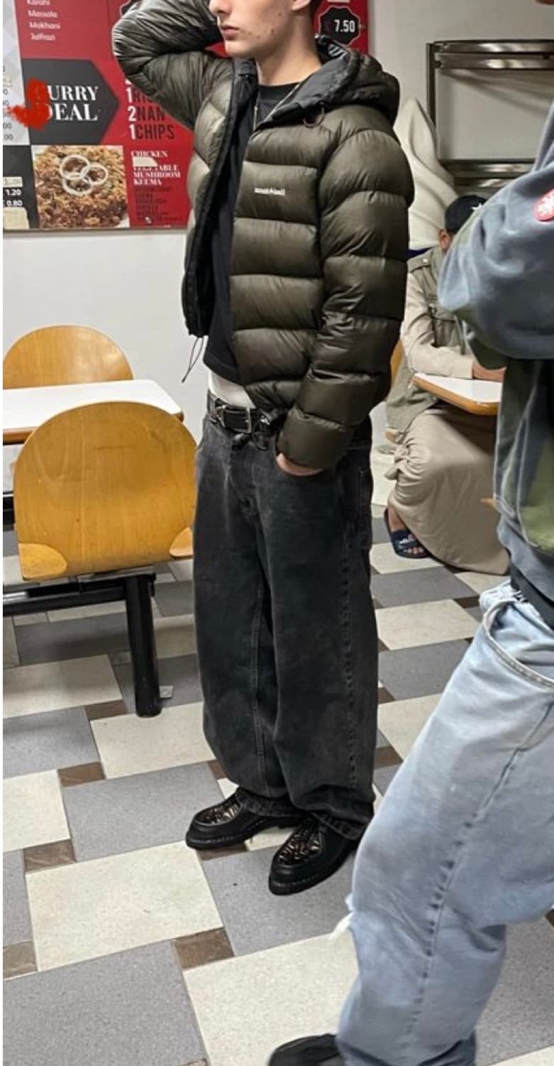 (L)몽벨 알파인 일본 빈티지 경량 다운 카키 브라운 상품이미지1