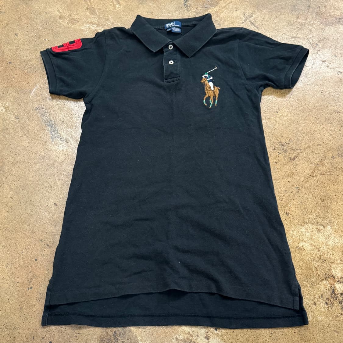 폴로 랄프로렌 블랙 멀티 빅포니 카라 반팔 티 상품이미지2