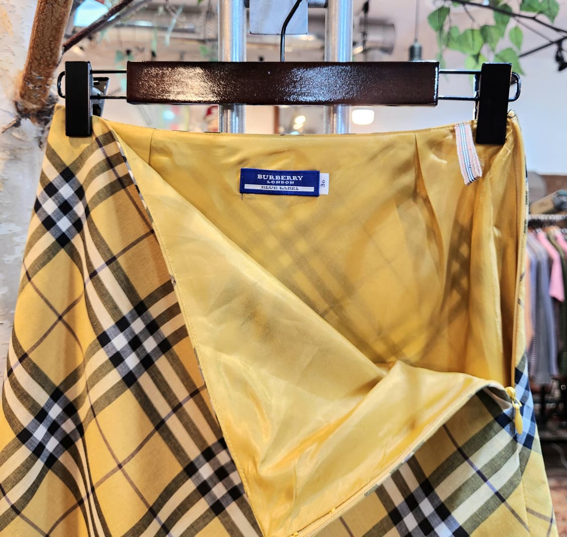 BURBERRY 버버리 블루라벨 옐로우 체크 스커트 상품이미지7