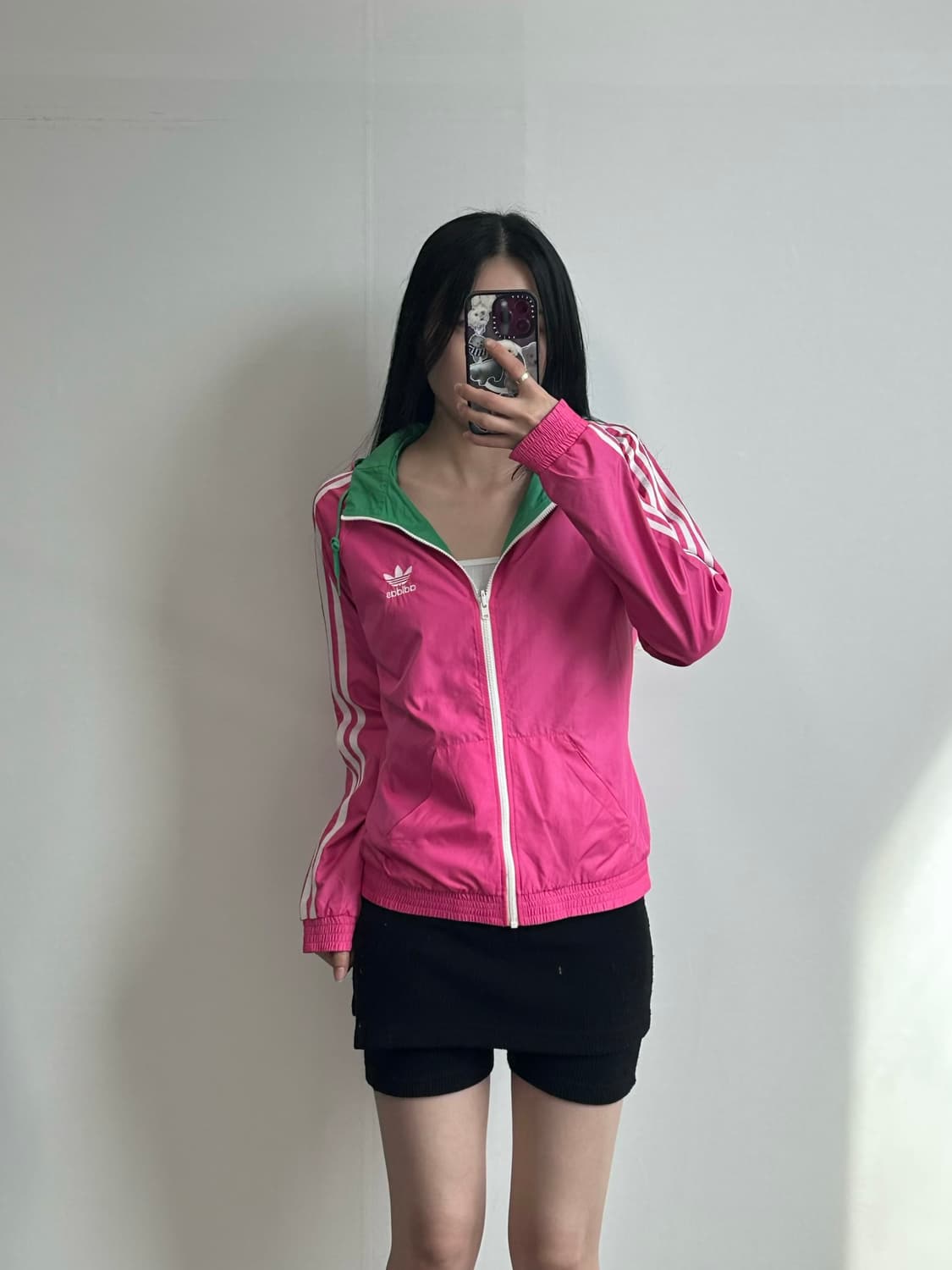 아디다스 파이어버드 핑크 그린 리버시블 바람막이 자켓 상품이미지1