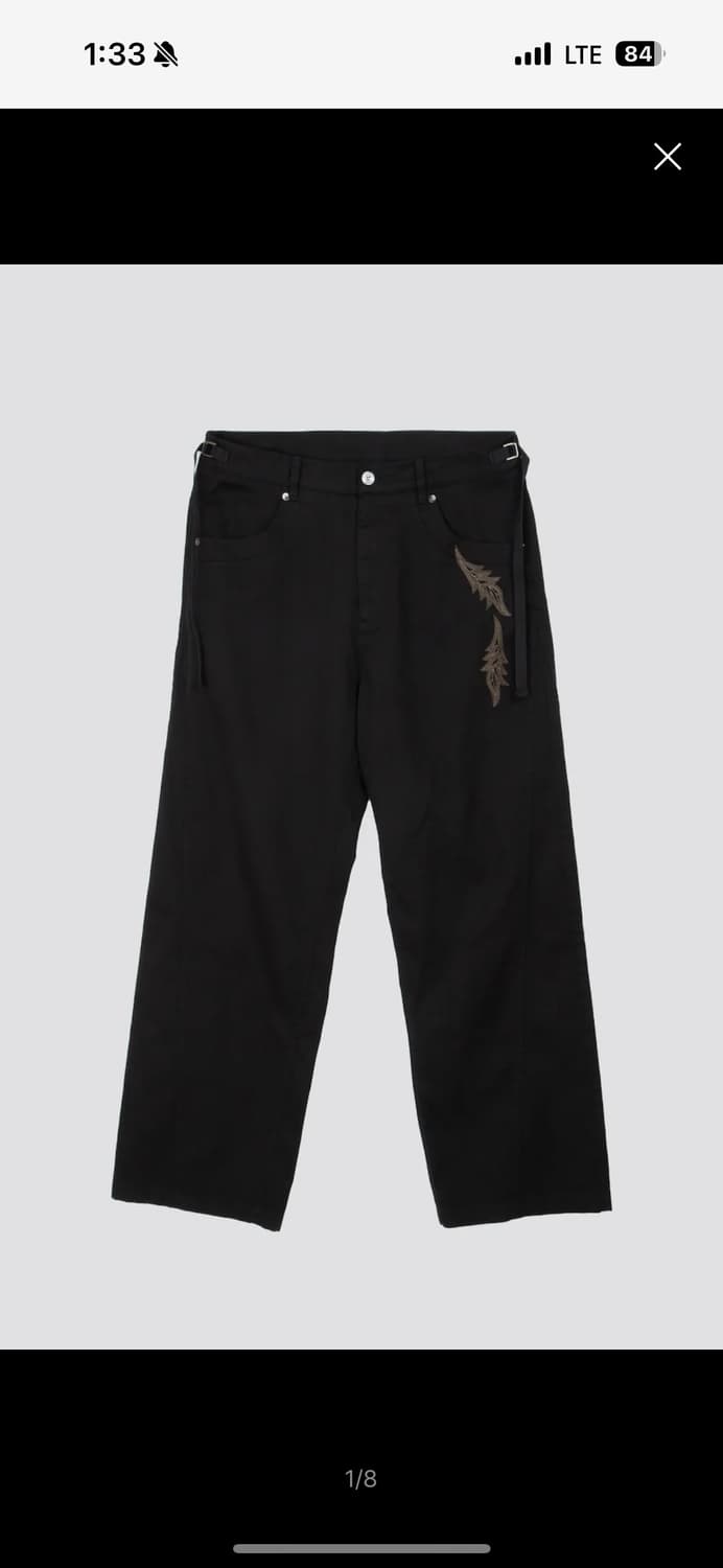 서피스에디션 FEATHER EMBROIDERY PANTS_BLACK 상품이미지1