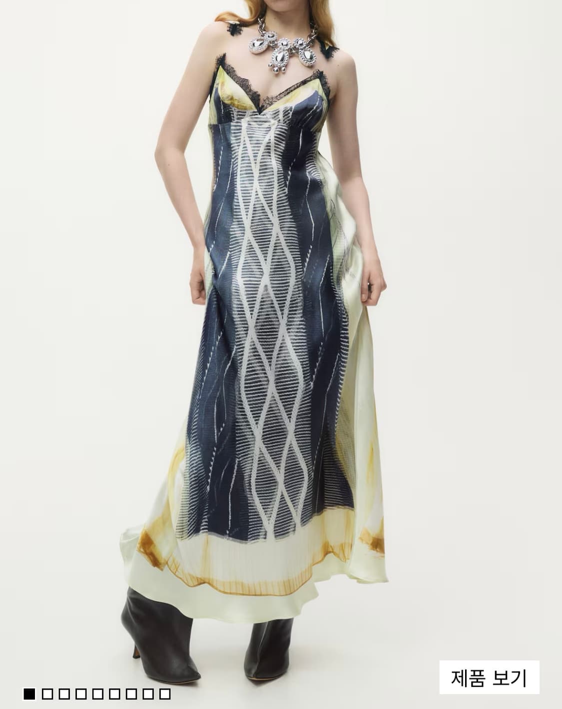 H&M 글랜마틴스 새틴 롱 드레스 상품이미지1