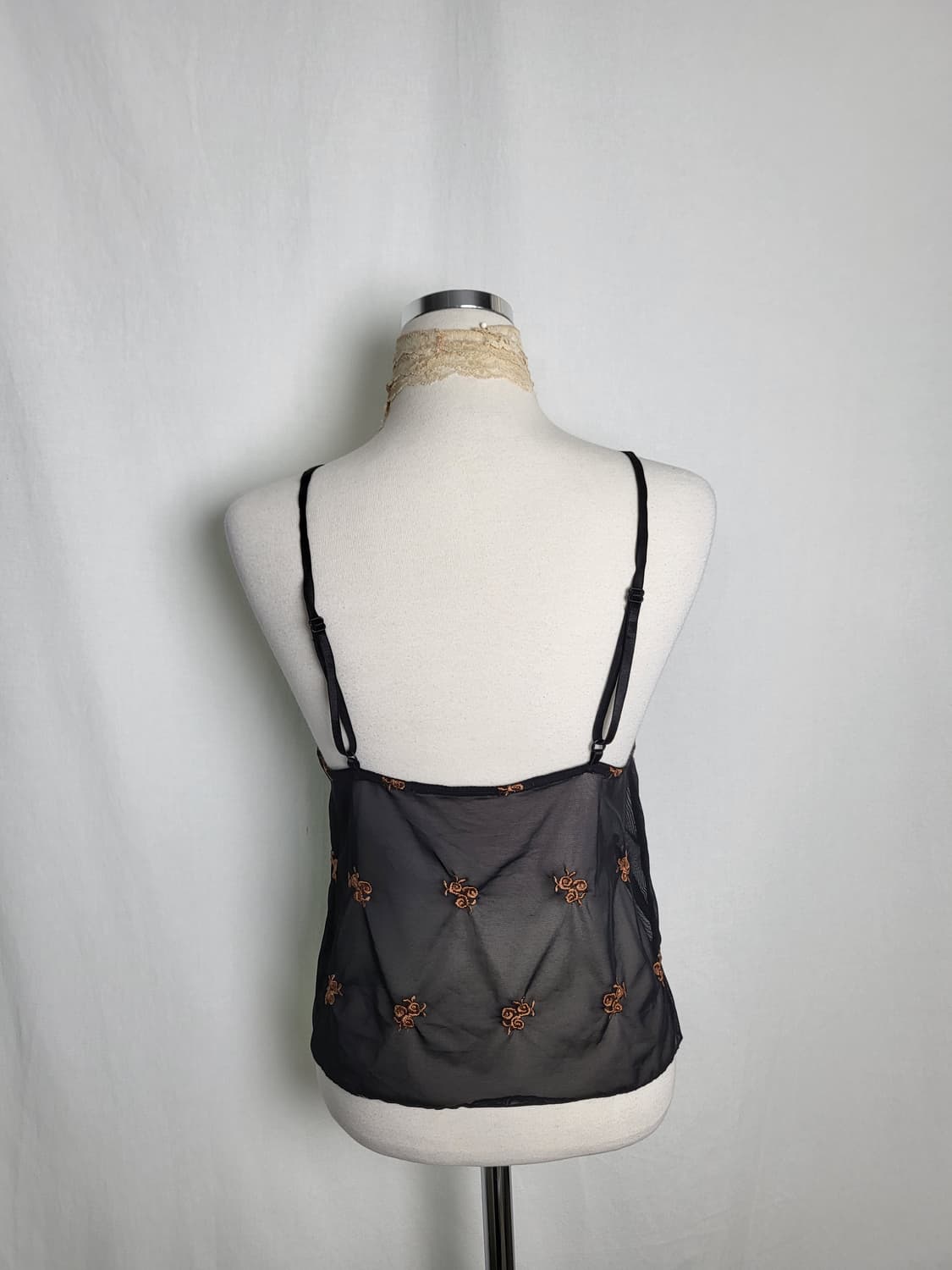 빈티지 블랙 시스루 나시 슬립 상품이미지2