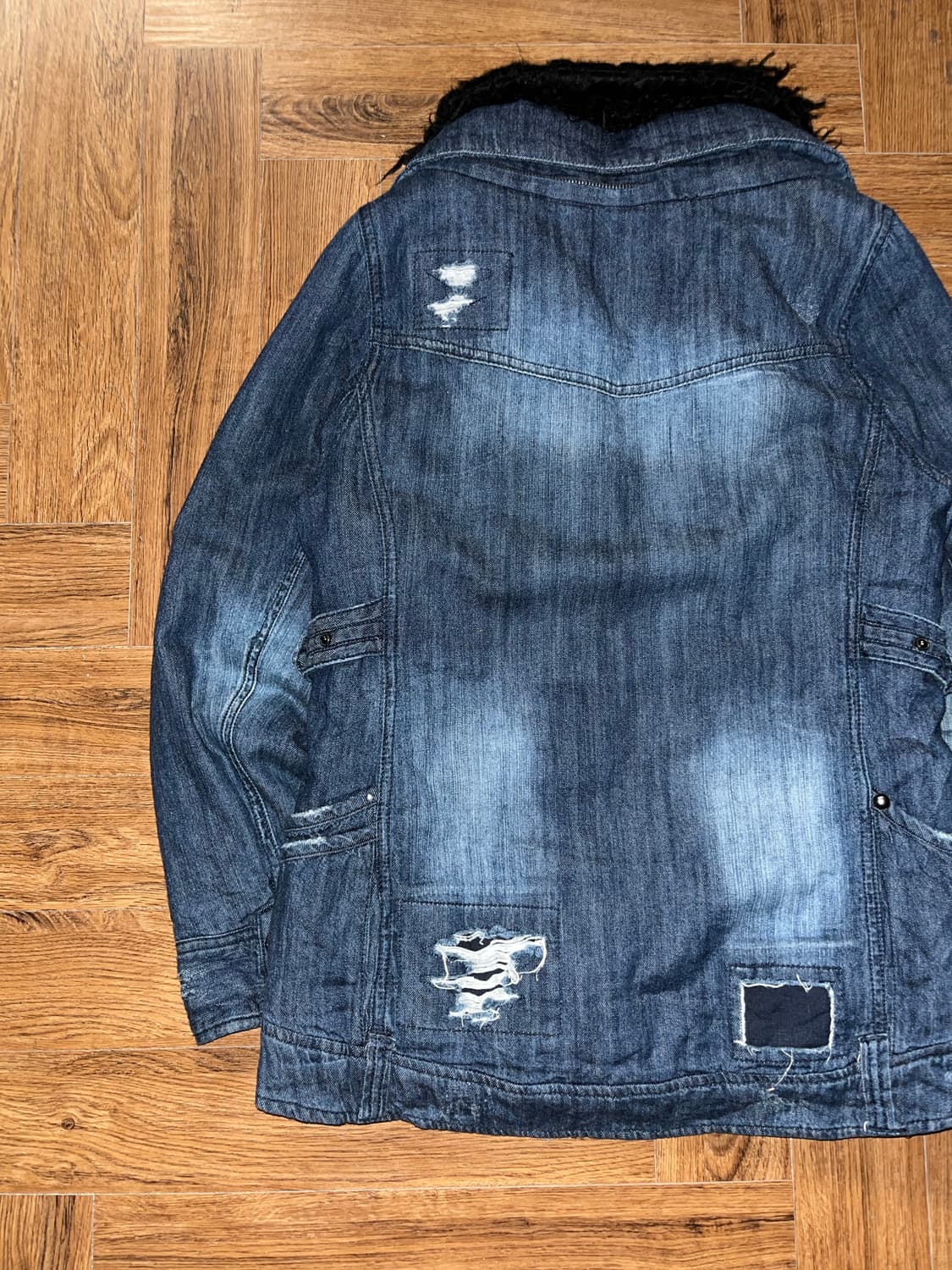 빈티지 스냅 데님 무스탕 상품이미지8