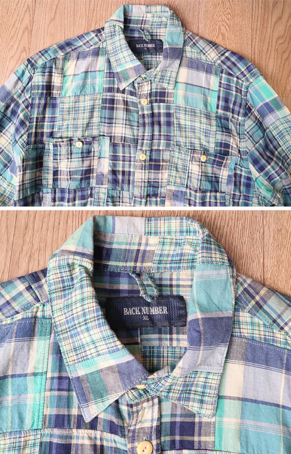 
BACK NUMBER 백넘버 코튼100% 패치워크 체크남방

 상품이미지3