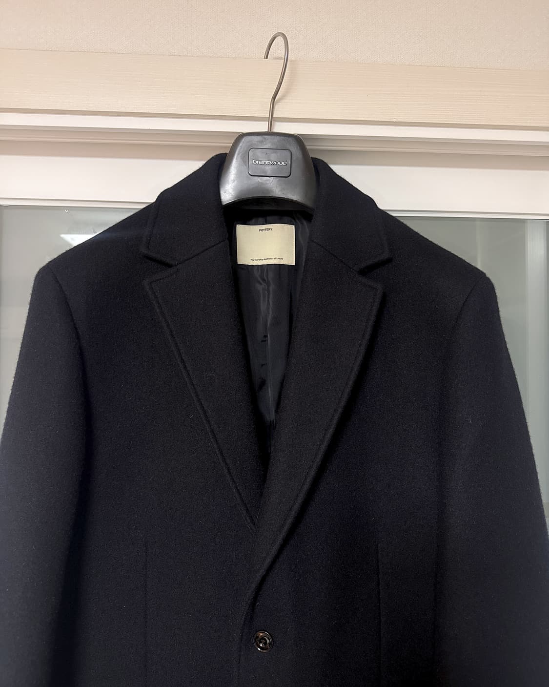 포터리 울 싱글 코트 블랙 2 상품이미지2