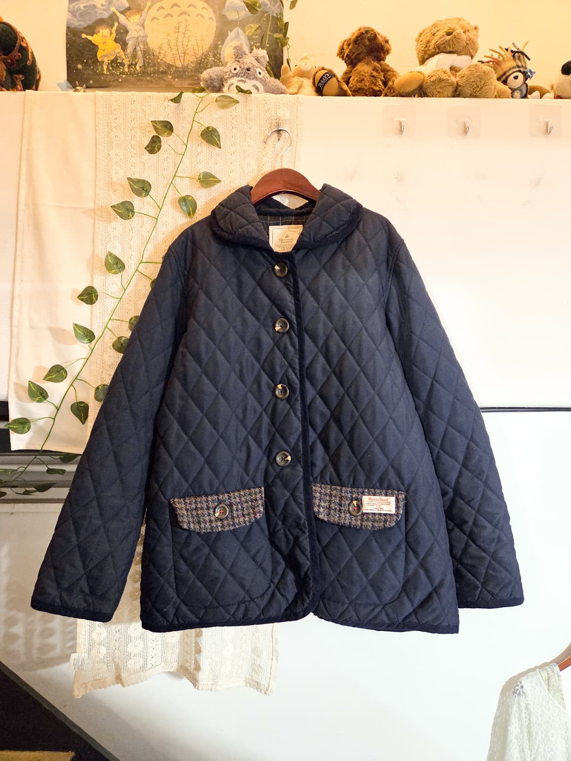 Harris tweed 경량 패딩 상품이미지1