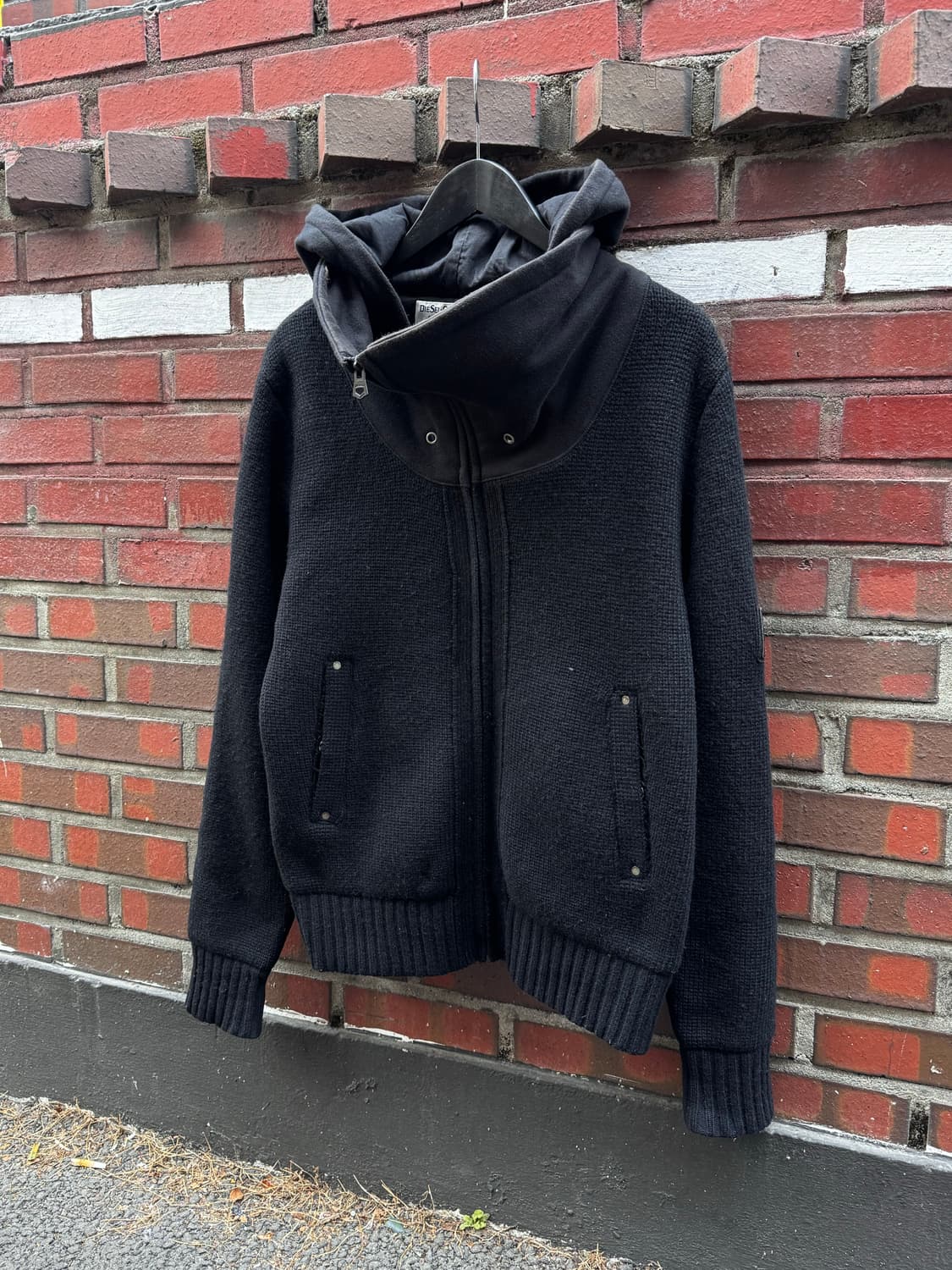 Diesel 디젤 하이넥 울 니트 후드집업  상품이미지1