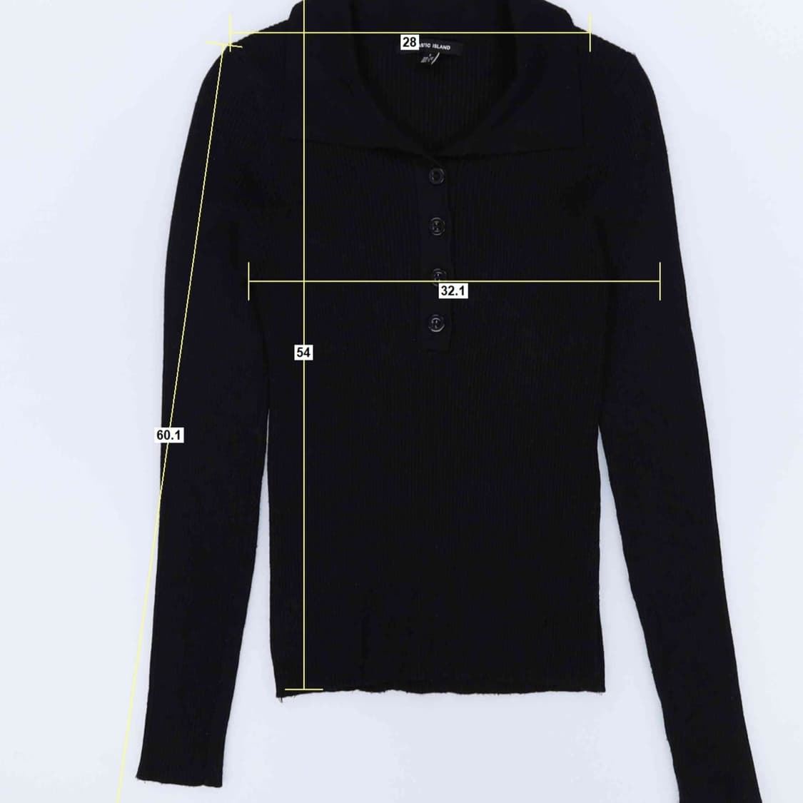 [S] 플라스틱아일랜드 여성 카라 골지 니트 블랙 3908 상품이미지6