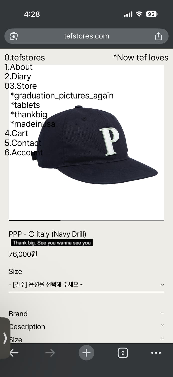 테프스토어즈 볼캡 M 상품이미지1