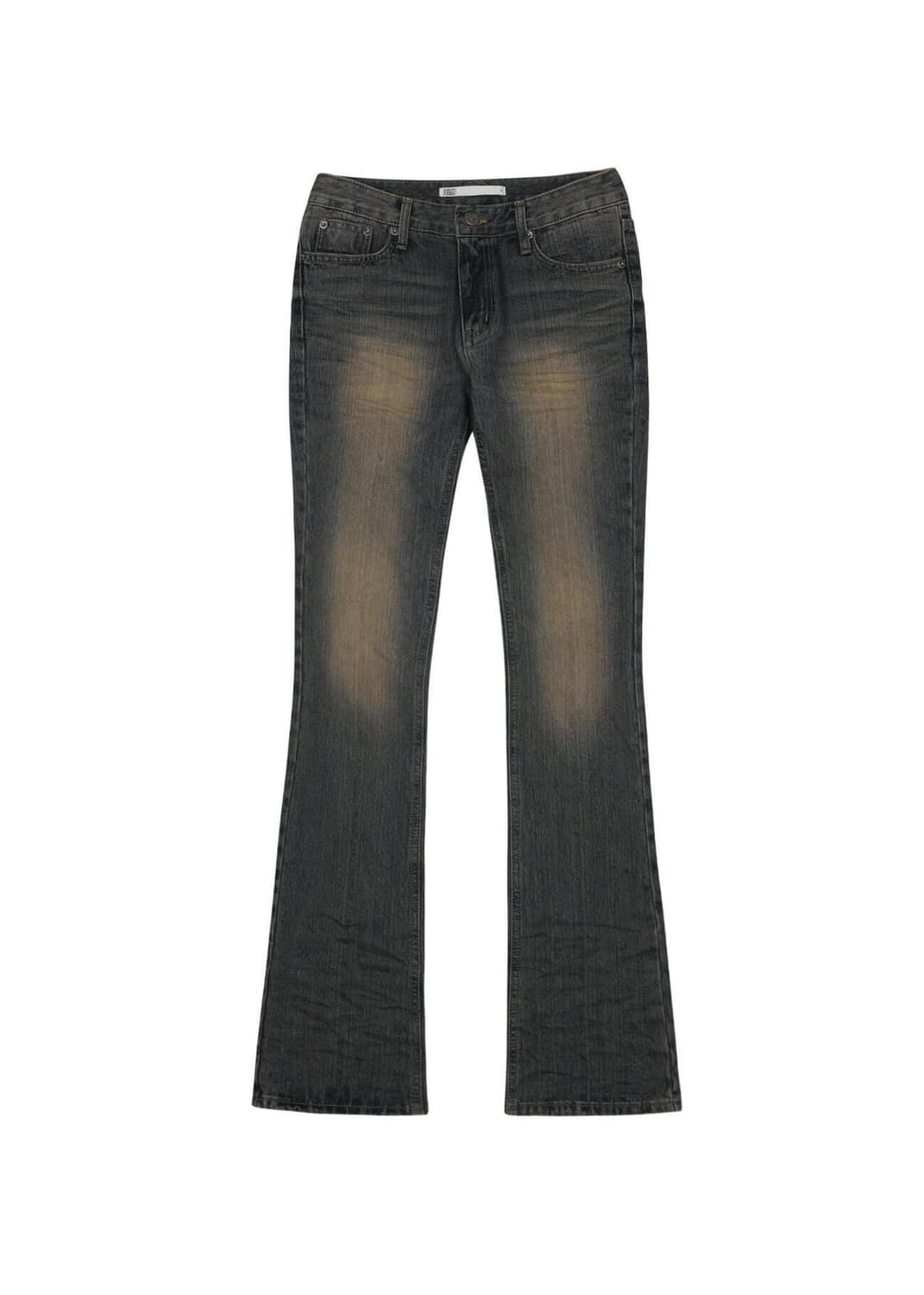 SAND BLUE EMBO WASHED BOOTCUT JEANS 상품이미지4