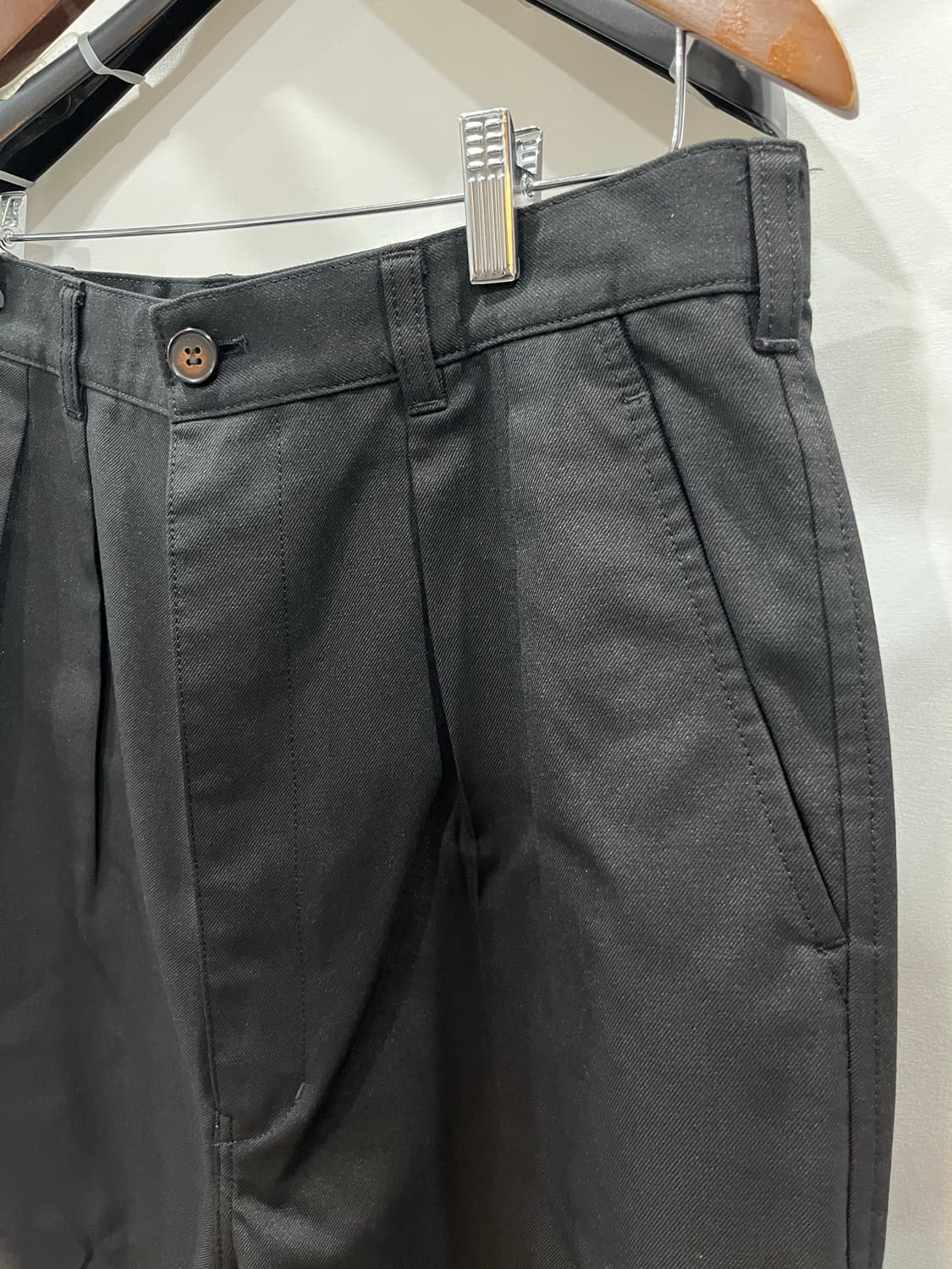 꼼데가르송 옴므 폴리울 투턱 배기 팬츠 블랙 S 상품이미지2
