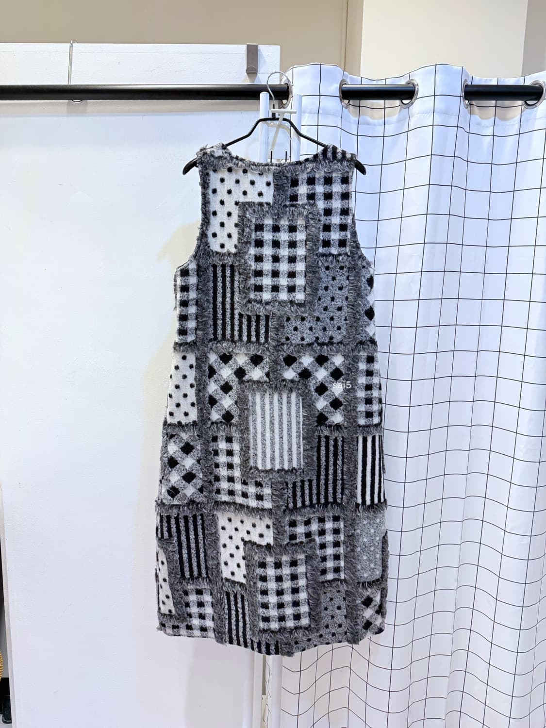 쿠오세 패치워크 울 뷔스티에 롱 원피스 상품이미지2