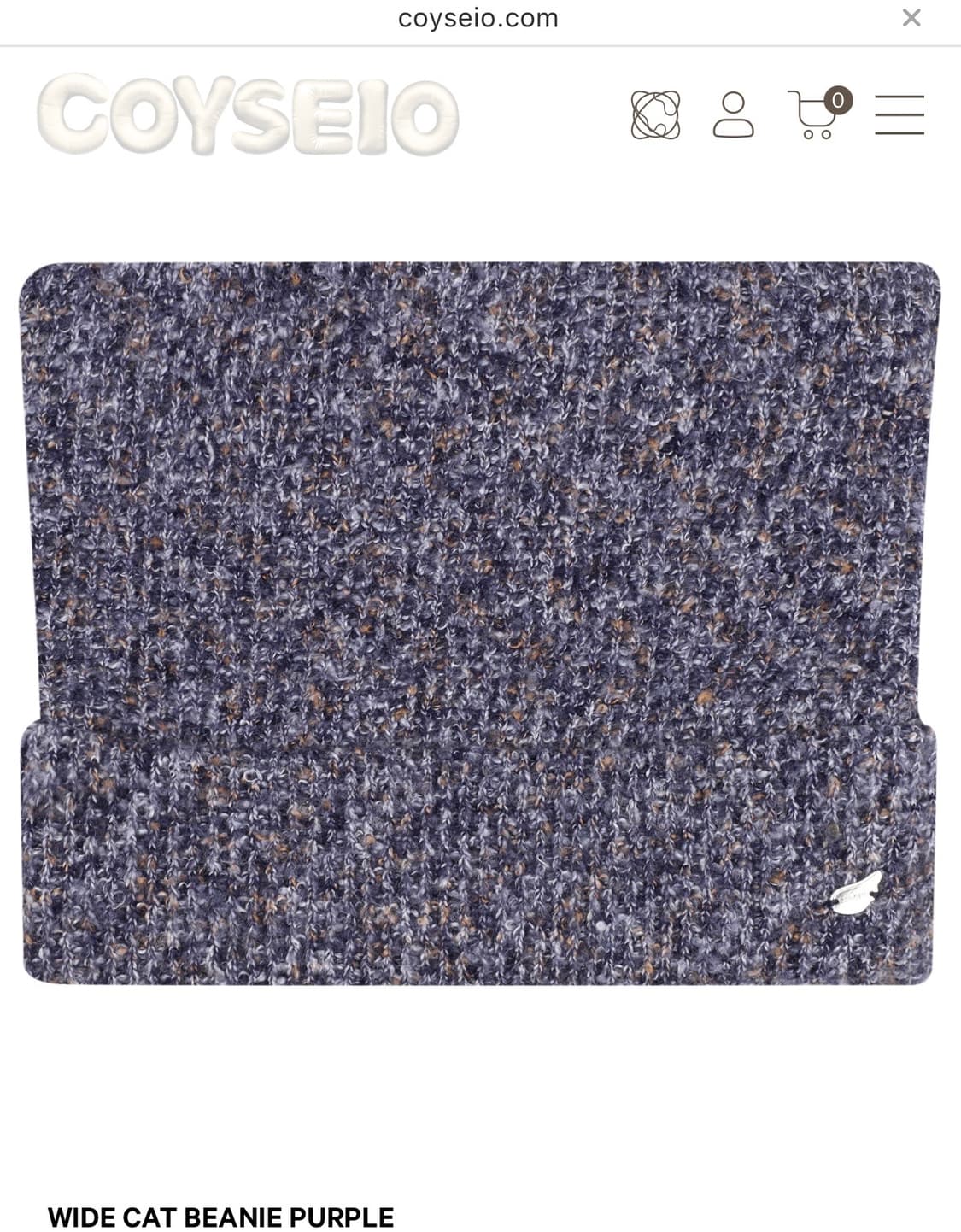 코이세이오 WIDE CAT BEANIE PURPLE 상품이미지1