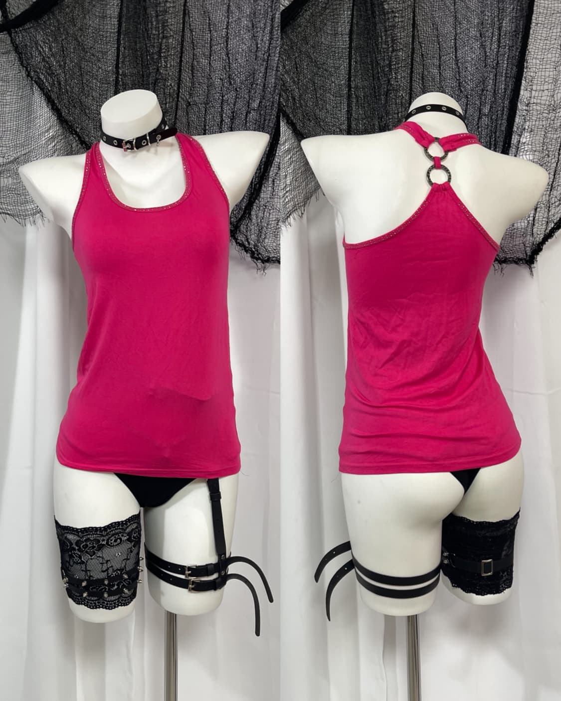 pink cubic sleeveless 상품이미지1