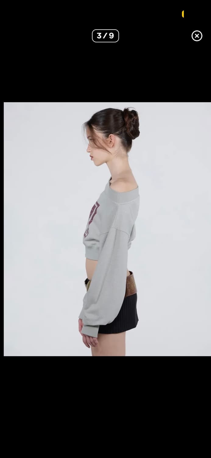 스컬프터 크롭 맨투맨 오프숄더 상품이미지3