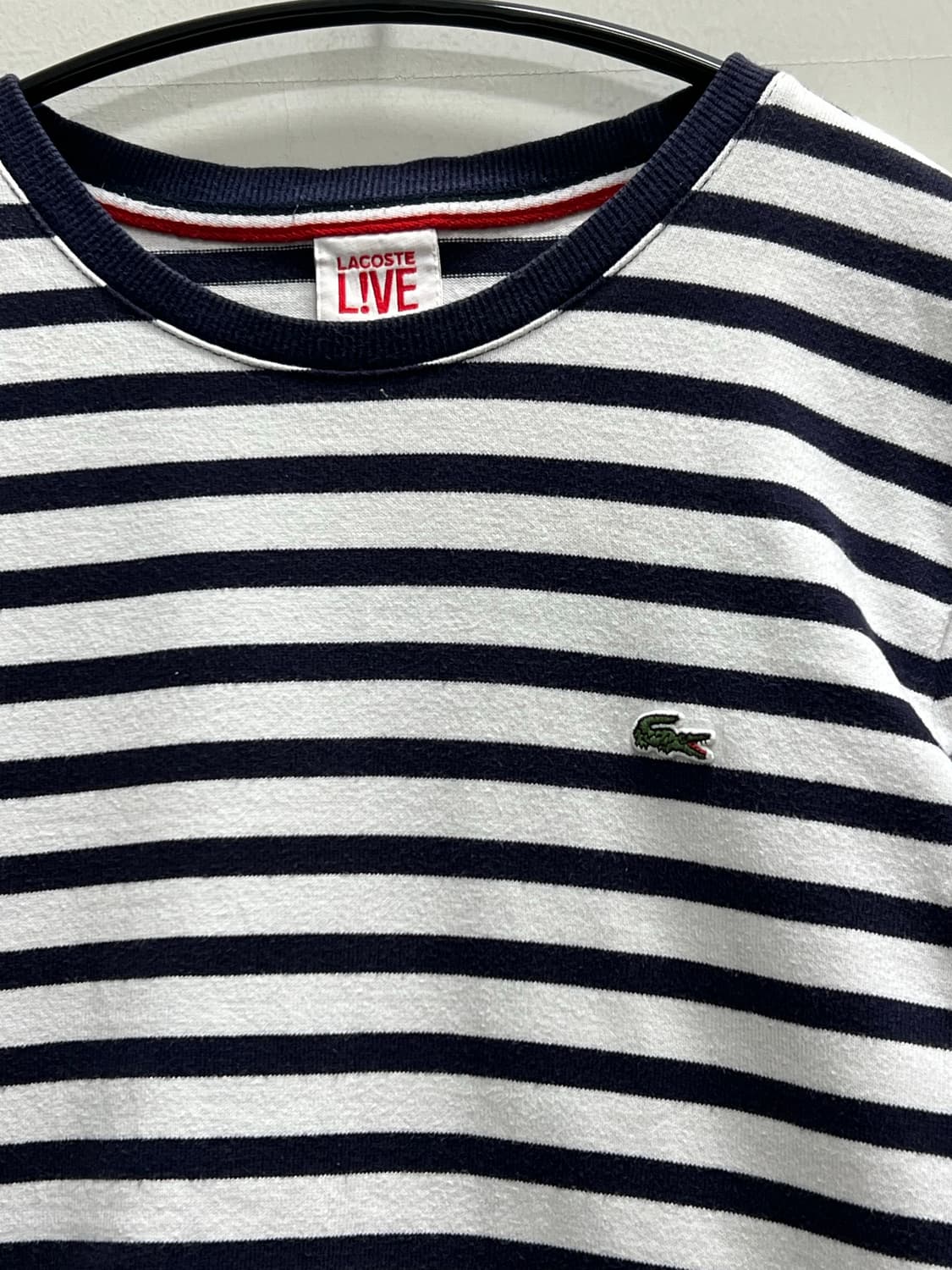 라코스테 스트라이프 긴팔 티 네이비/화이트 상품이미지3