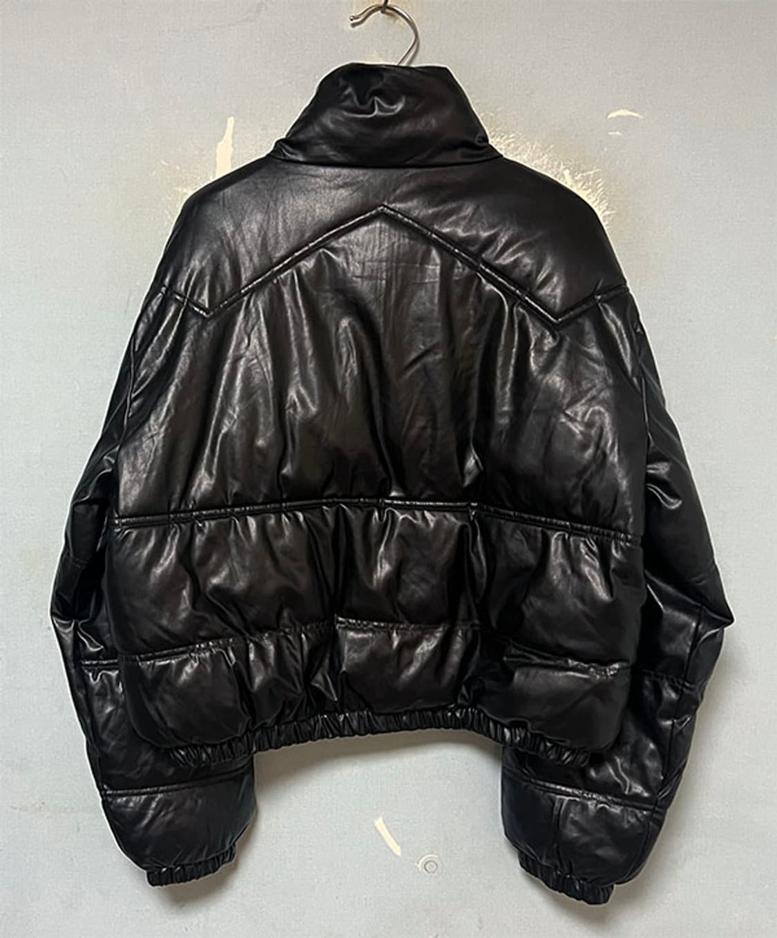 ZARA 페이크레더 여자 패딩 웰론 크롭 오버핏 S 90 55 상품이미지2