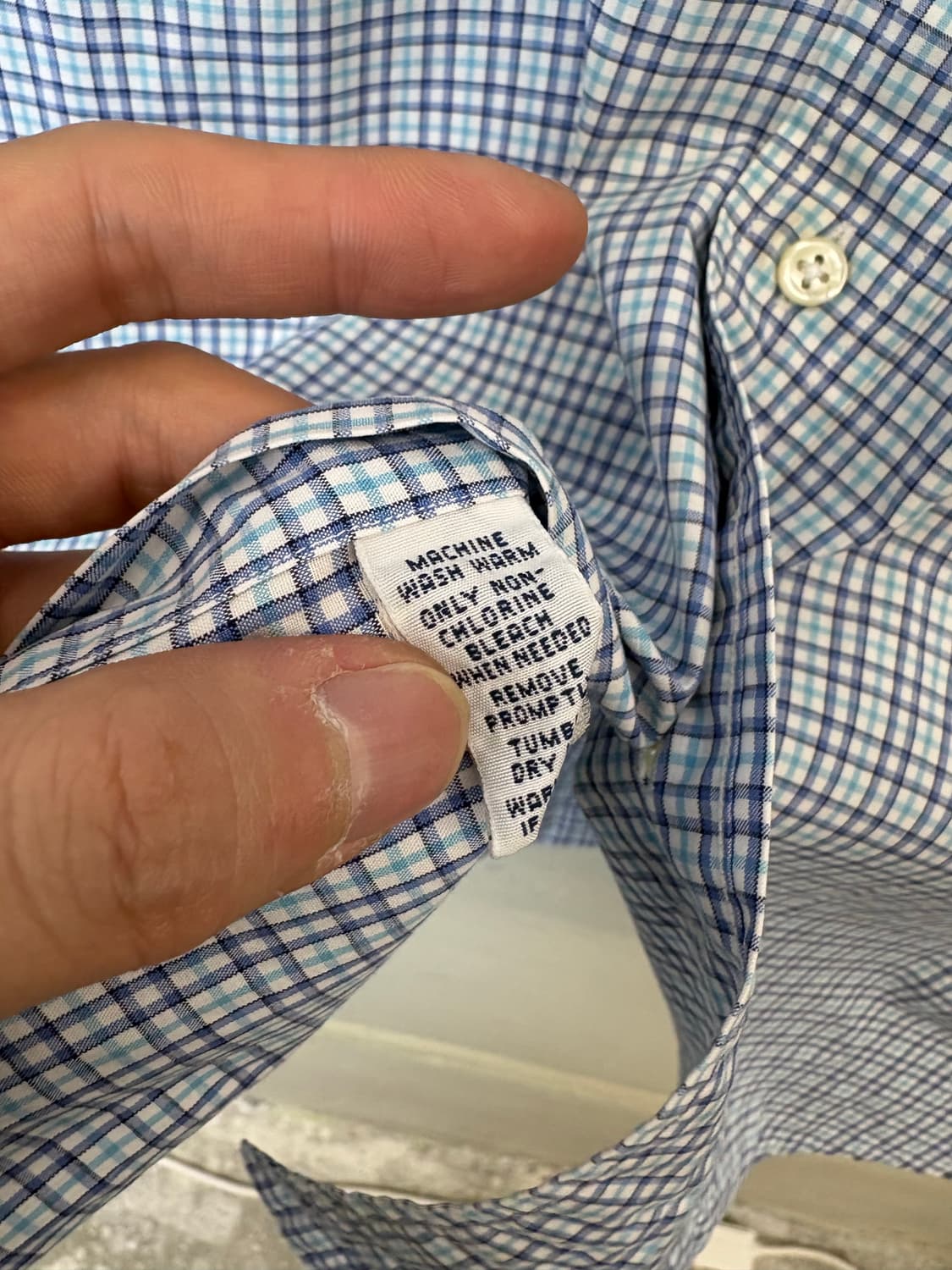 폴로랄프로렌 빈티지 하늘색 체크 셔츠 상품이미지6