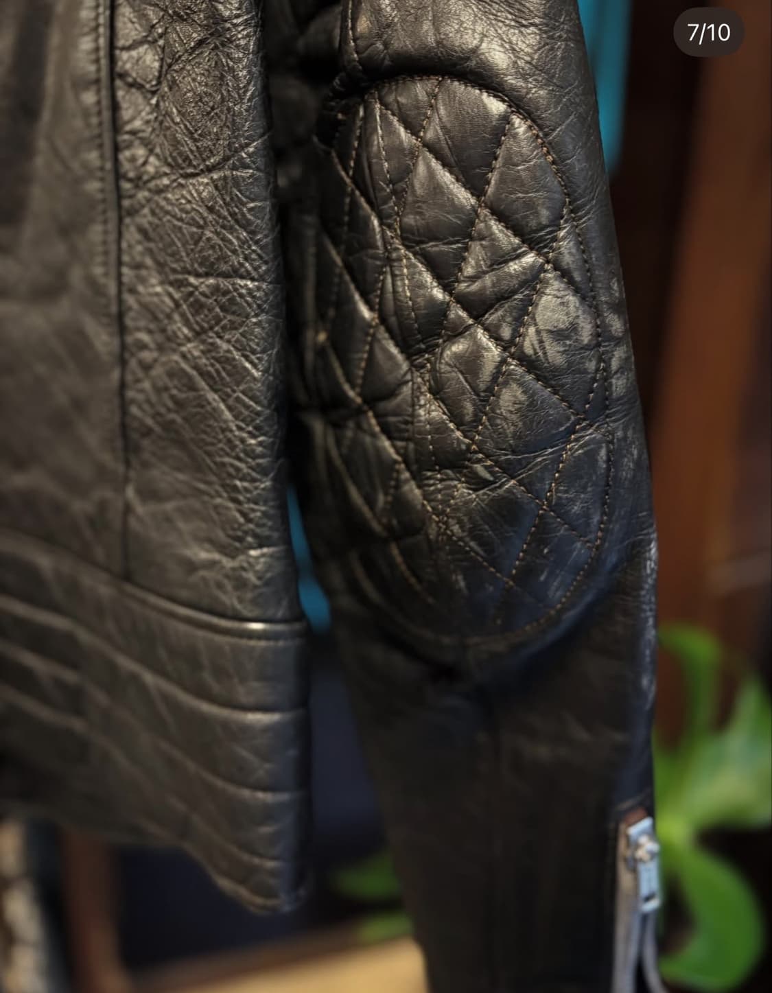 80~90년대 퀄트숄더 초반 카우스킨 라이더자켓 상품이미지8