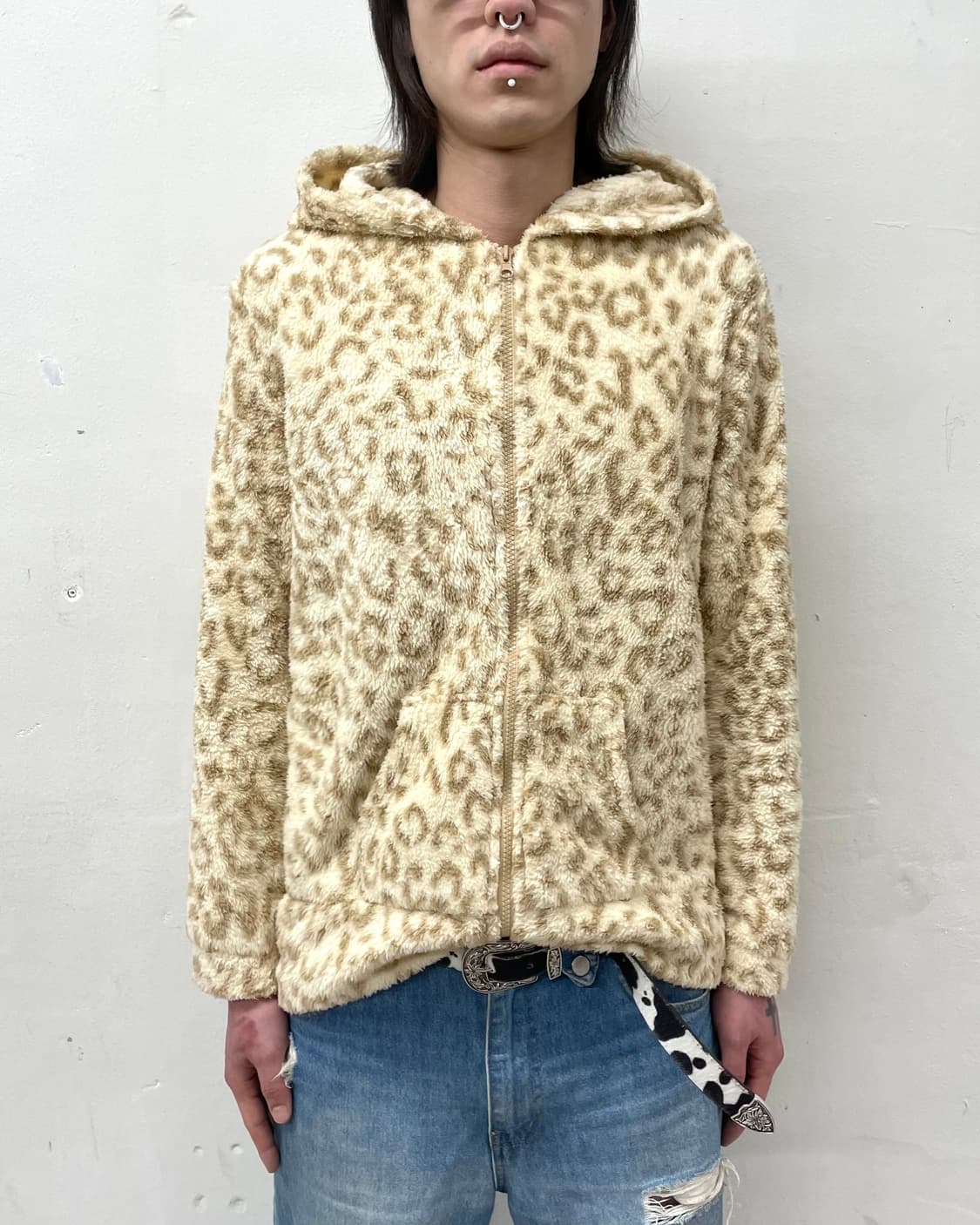 Leopard Ear Hoodie Hoodie Zip-Up  상품이미지1