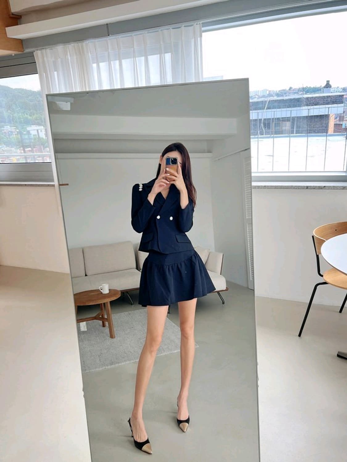 제이지쇼룸 엉넬 블링 큐빅 자켓 스커트 투피스 상품이미지4