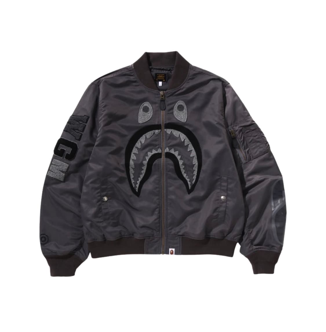 베이프 토날 체인 스티치 샤크 봄버 자켓 차콜 상품이미지1