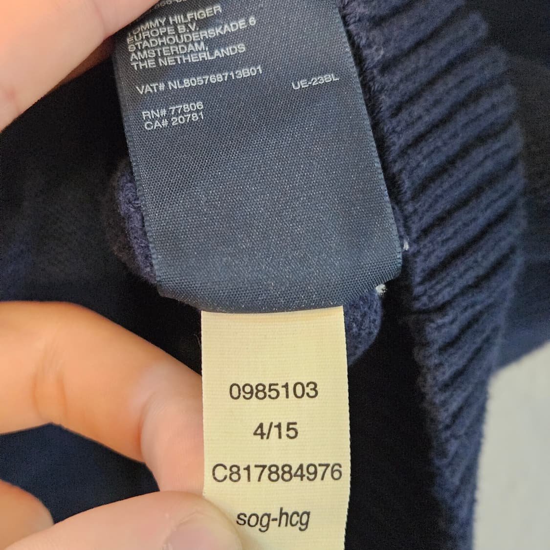90(S)/실측95(M)타미힐피거 네이비 니트 집업 가디건 상품이미지8