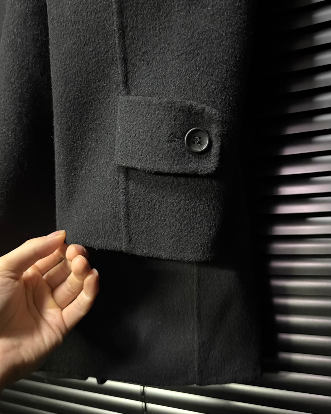 지아니 발렌티노 울 싱글 숏 코트 블랙 블랙 100 L 발마칸 오버핏 상품이미지5