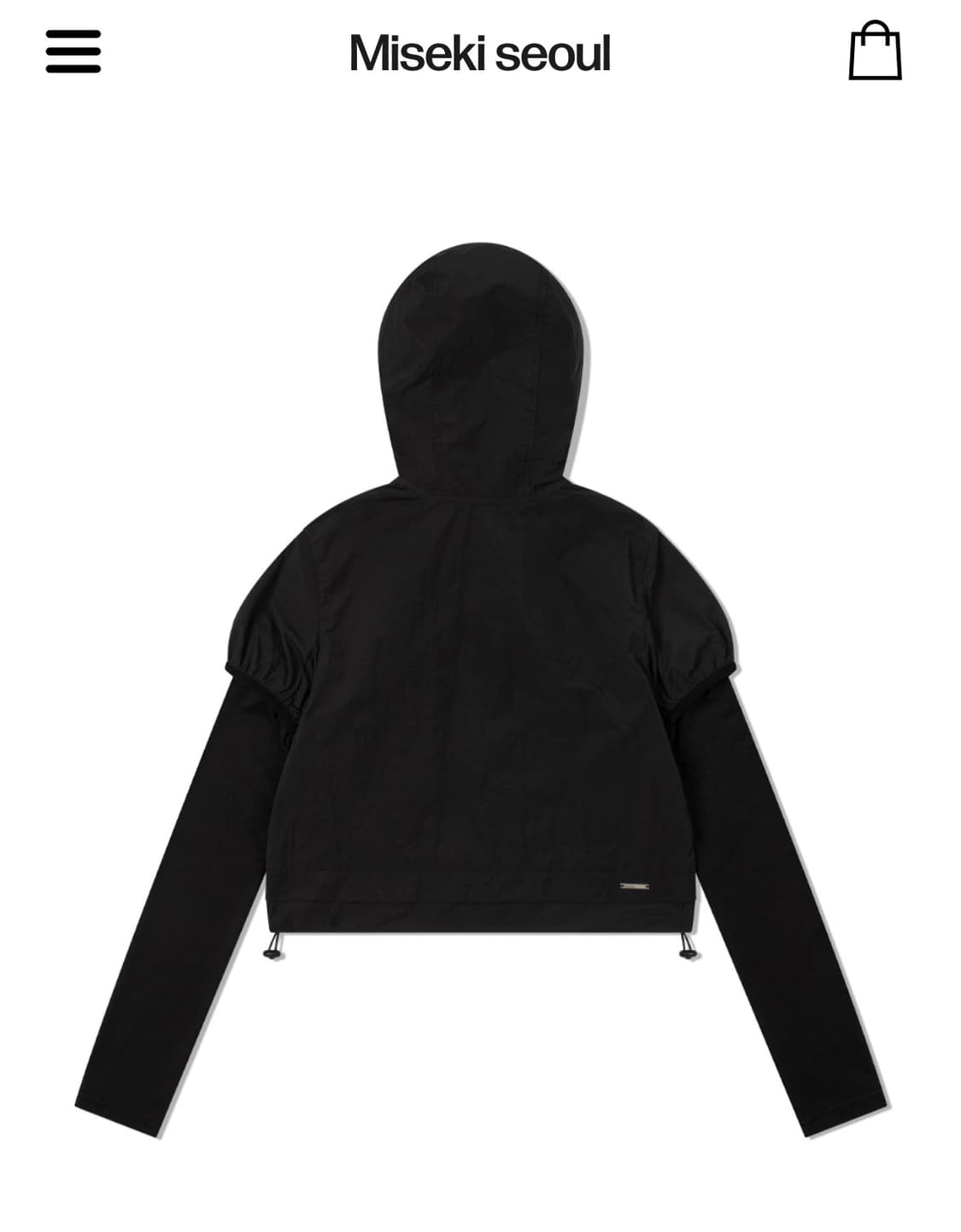 미세키서울 Long sleeves layered hoodie BLACK 상품이미지2