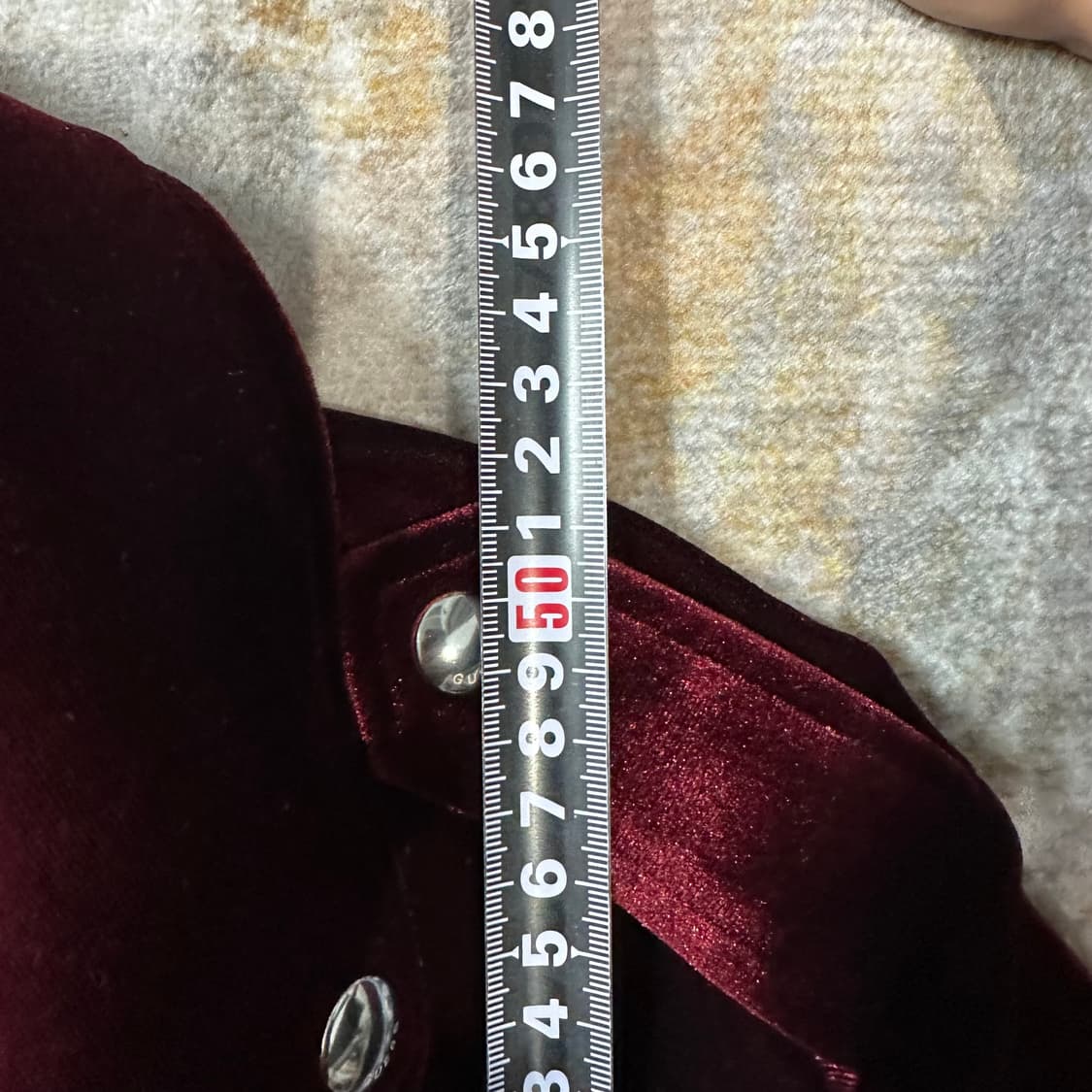 게스 벨벳 버건디 로즈 자수 바이커 자켓 상품이미지5