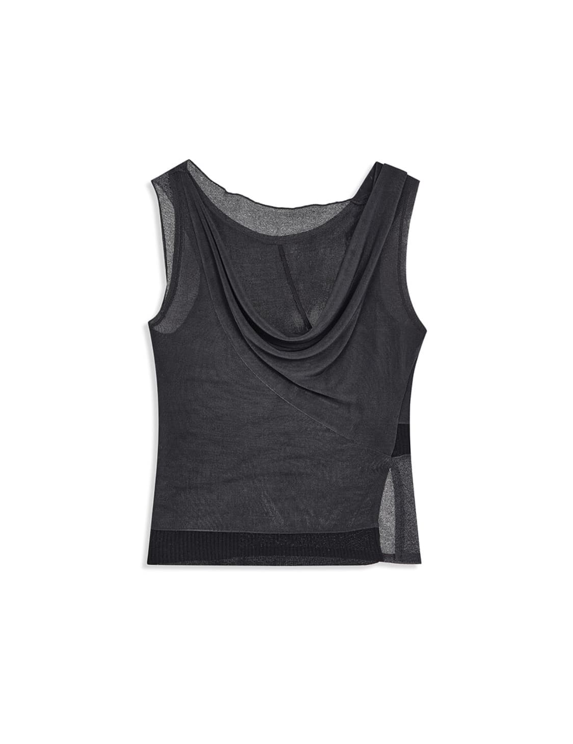 PANEL COWL BACK TOP, CHARCOAL 상품이미지3