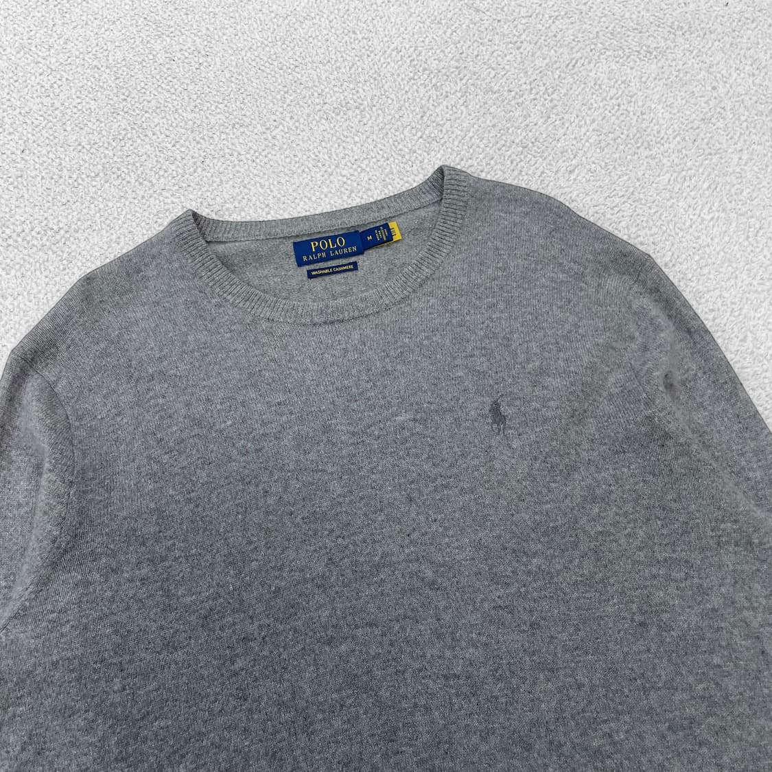 폴로 랄프로렌 포니 로고 캐시미어 라운드 니트 그레이 상품이미지2
