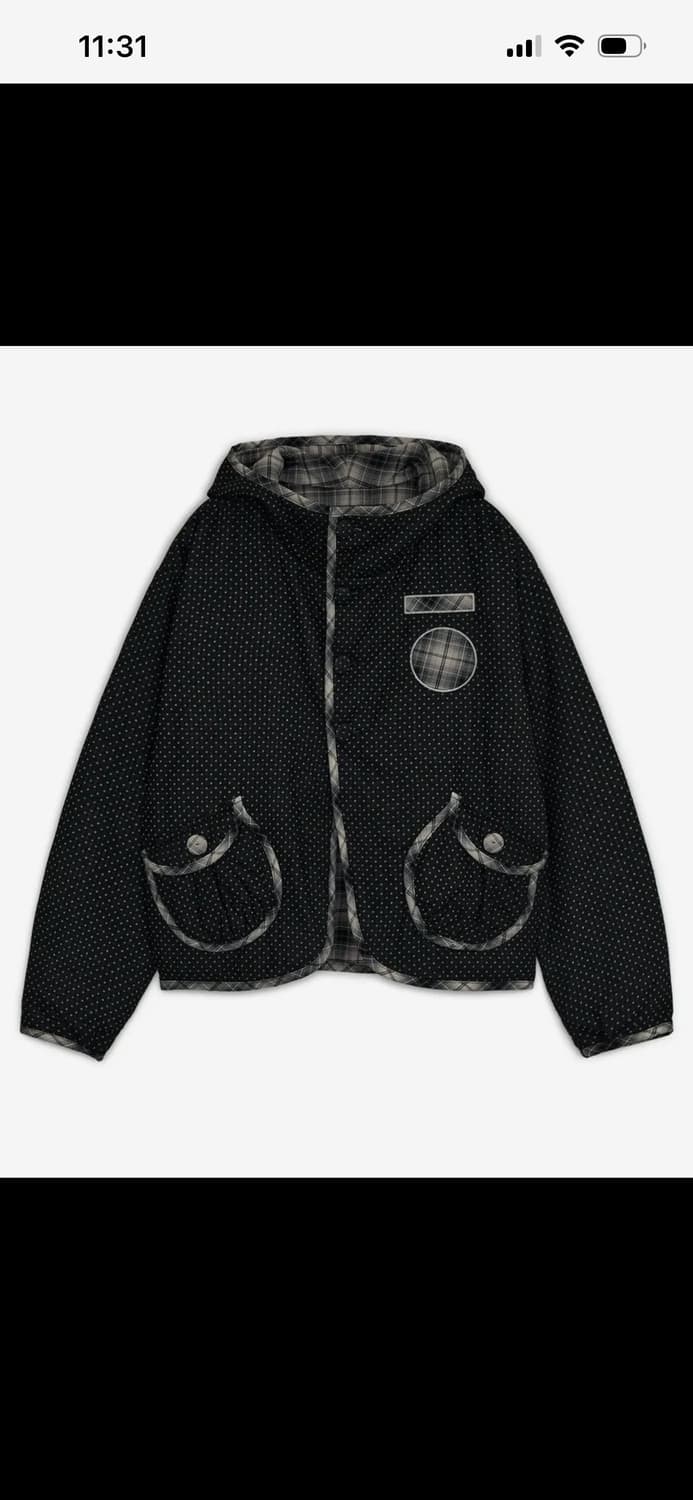 허그유어스킨 체크 리버시블 후드 자켓 (블랙) 상품이미지1