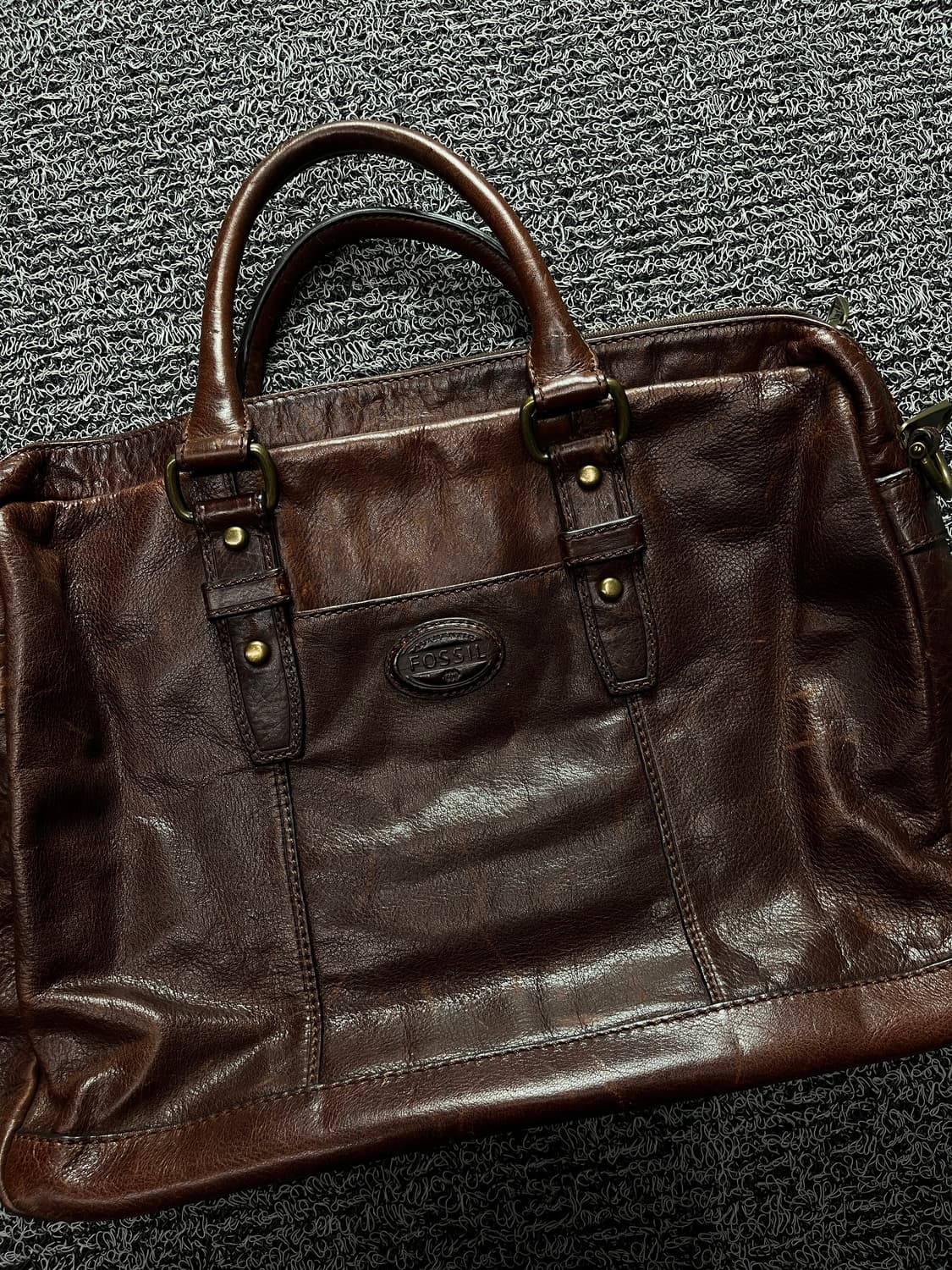 FOSSIL 빈티지 카우하이드 레더 토트백 445 상품이미지1