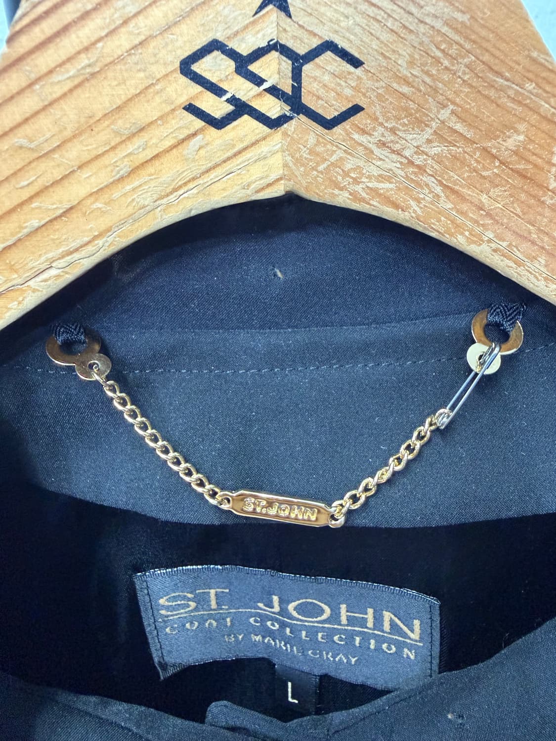 정품) ST. JOHN 세인트존 블랙 자켓 L 상품이미지4