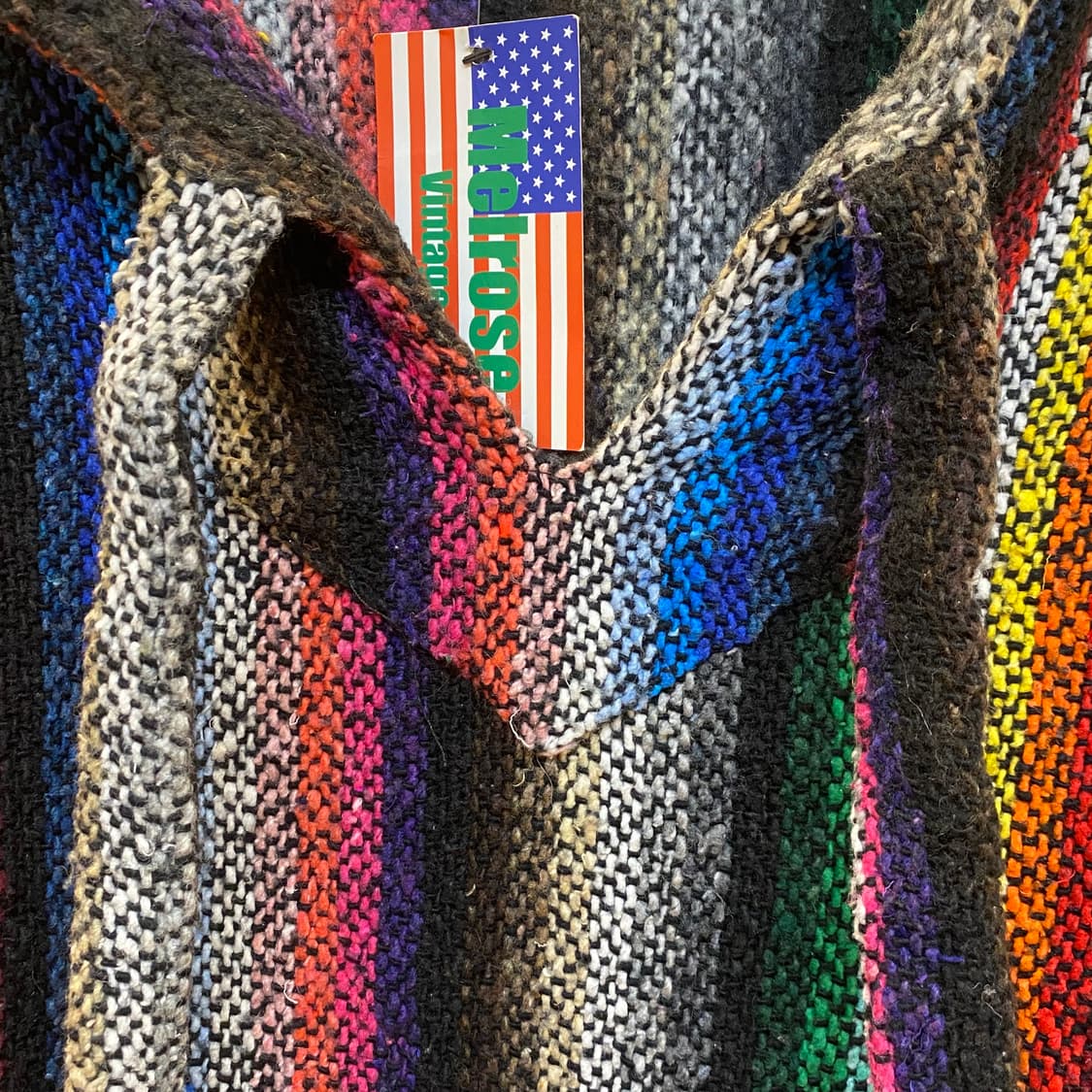 90s 미국 빈티지 멕시코 레인보우 니트 후드티 상품이미지3