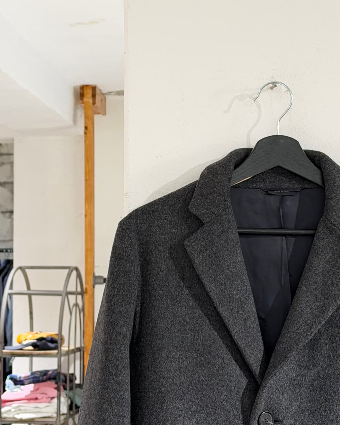 질샌더 그레이 싱글 울 코트 상품이미지2