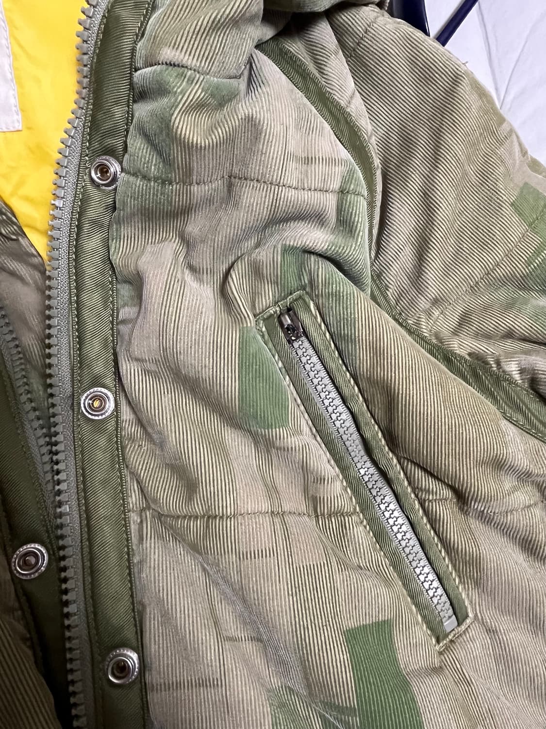 디젤 카모 퀼팅 후드 롱패딩 XS 상품이미지5