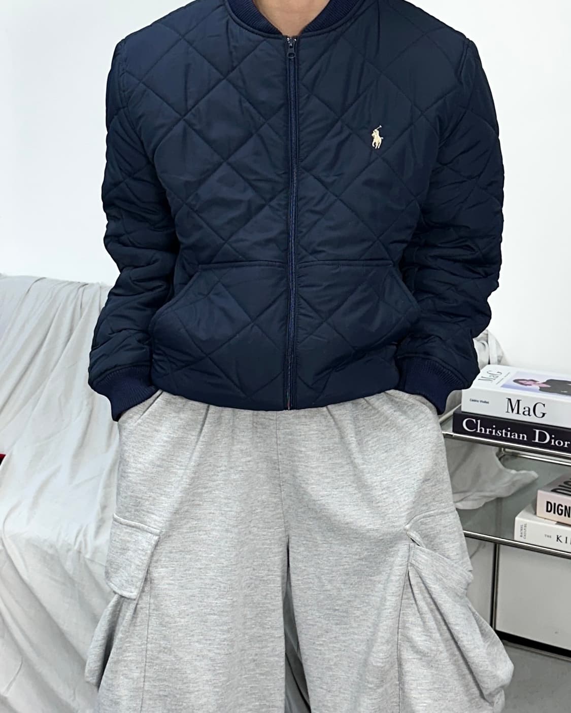 폴로 랄프로렌 네이비 퀄팅 블루종 자켓 XL 상품이미지1