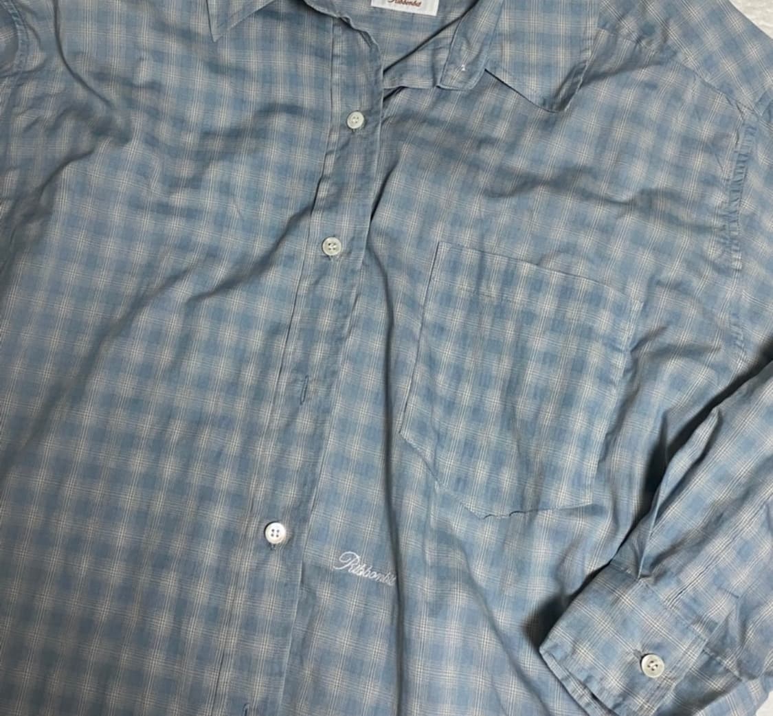 리본빛 모건 체크셔츠  상품이미지3